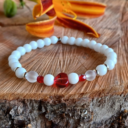 Náramek onyx_křišťál mat.