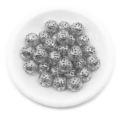 Filigránový korálek kovový platinový 4/6mm, 10ks
