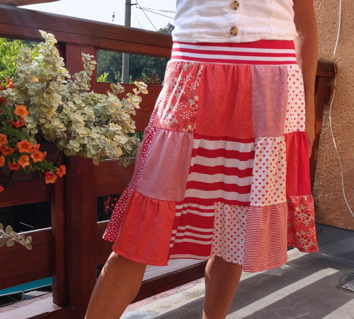 Originální úpletová patchwork sukně - pouze 2 kusy — foto 1