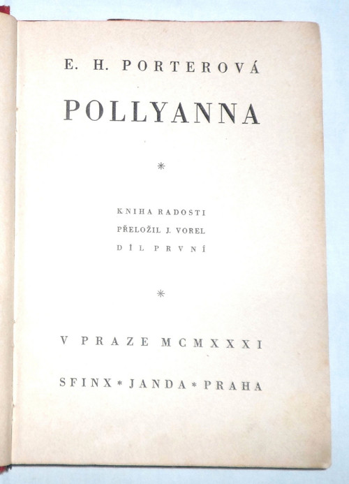 Eleanor H. Porter: POLLYANNA, I. díl, 1931