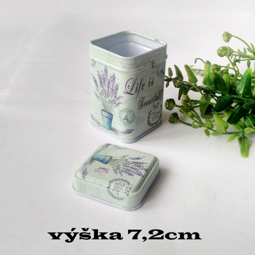 Kovová mini krabička - výška 7,2cm