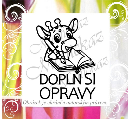 Doplň si opravy žirafa 1285. Razítko.