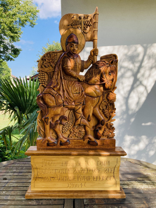 Dřevěný reliéf sv. Václav