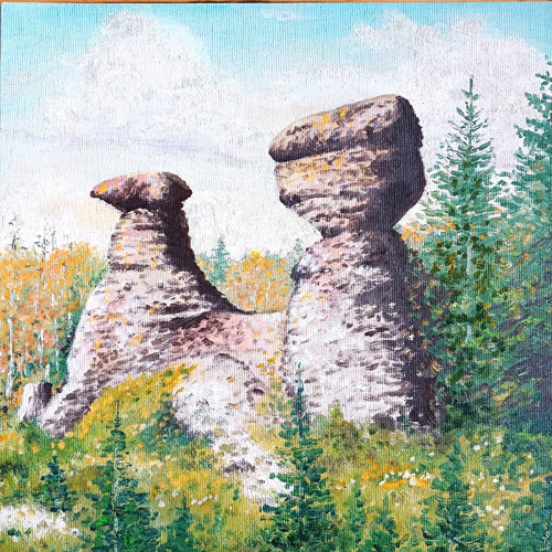 Obraz " Broumovské stěny - Slavenské hřiby "
