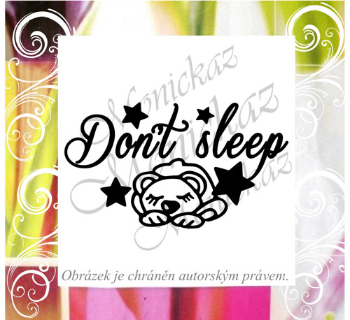 Dont sleep, medvídek, nespi 1153. Razítko.