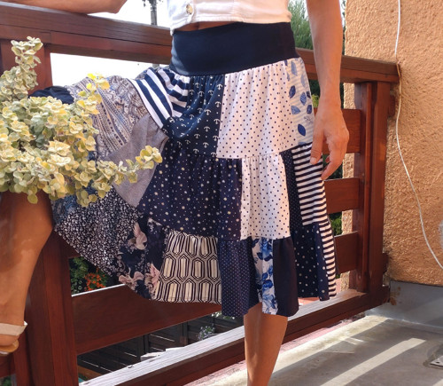 Originální úpletová patchwork sukně na přání — foto 1