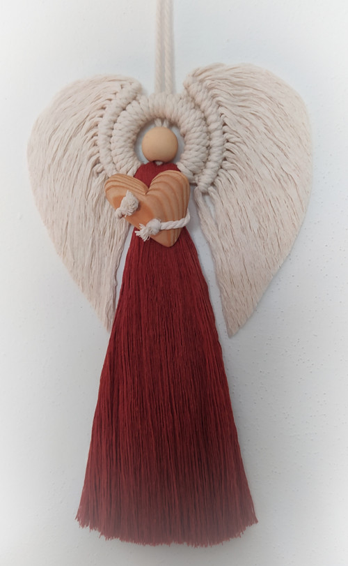 Větší macramé anděl "Skořicový". :) — foto 1