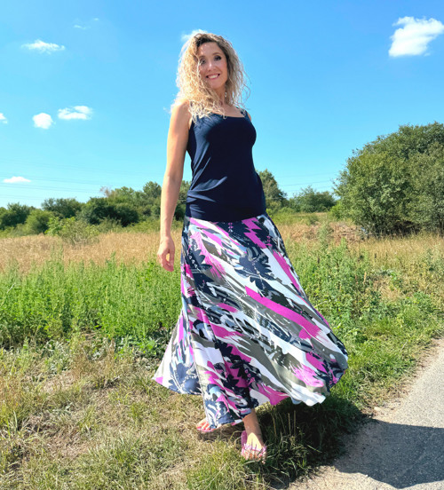 Polokolová sukně-abstraktní