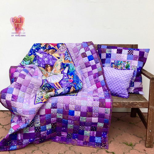 Exkluzívny fialový vílový patchwork set — foto 1