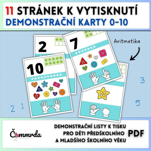 Demonstrační karty čísel (0-10) (PDF k tisku)