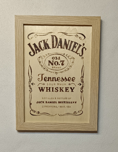Ručně vypalovaný obraz "WHISKEY" No. 1503