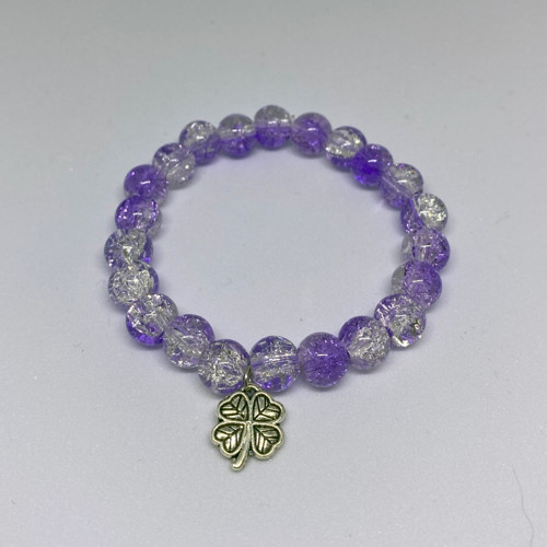 Korálkový náramek Violet shamrock