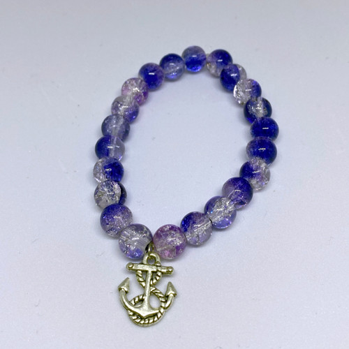 Korálkový náramek Blue anchor