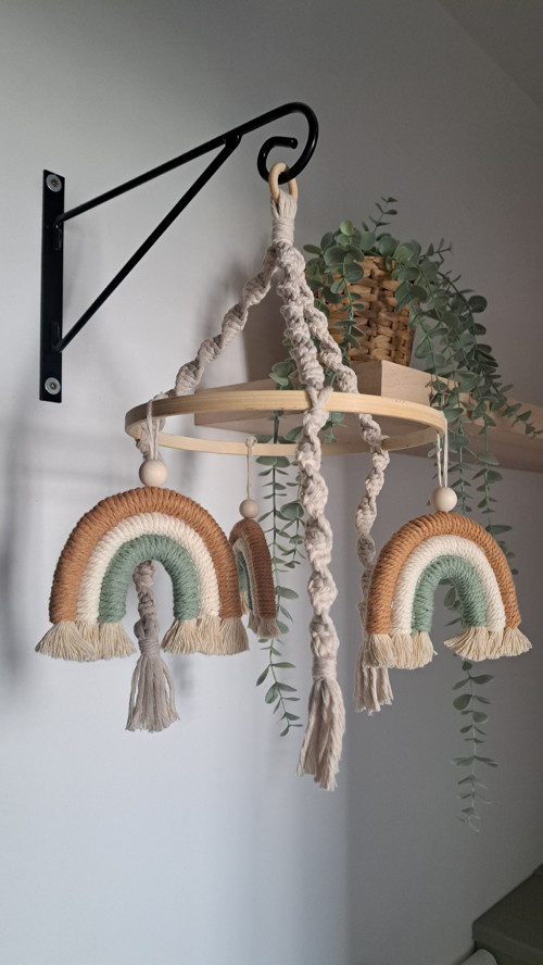 Dětský macrame kolotoč nad postýlku DUHA — foto 1