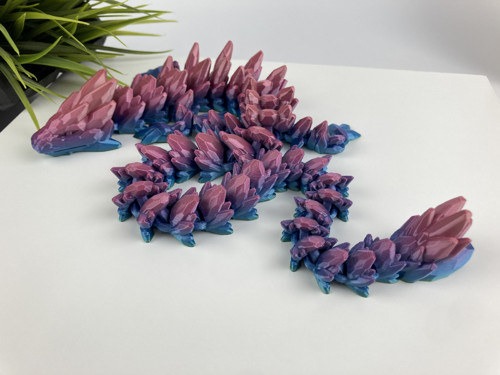 Drahokamový drak M - duhový, 3D tisk — foto 1