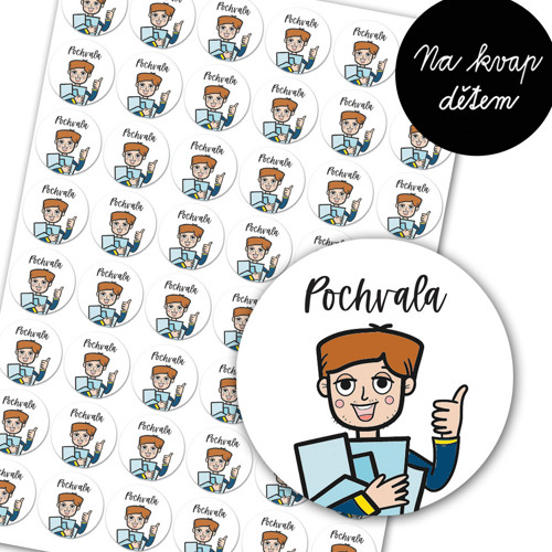 Samolepky - pochvalné od pana učitele 1arch/54ks