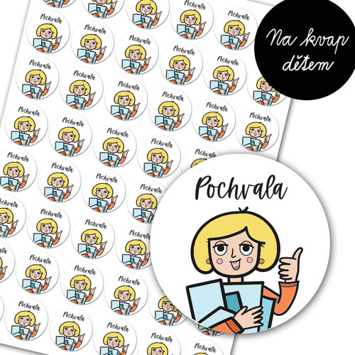Samolepky - pochvalné od paní učitelky 1arch/54ks