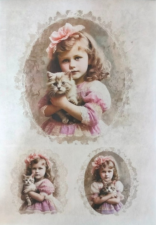Originální rýžový papír na decoupage - HOLČIČKY 1