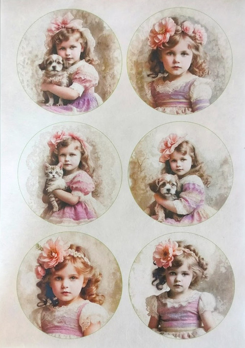Originální rýžový papír na decoupage - HOLČIČKY 3