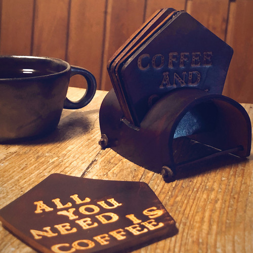 Kožené podtácky - All you need is coffee..