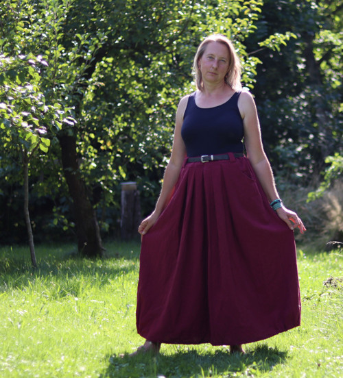 Lněná sukně krepovaná — foto 1