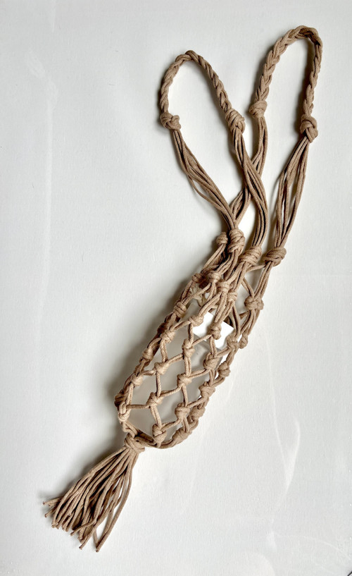 Macrame Nosič lahví na vodu láhev na víno