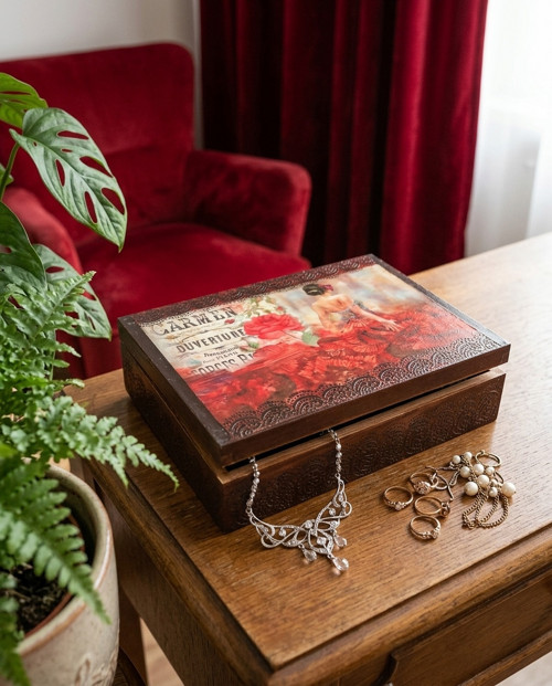 Dřevěný vintage box-Kouzlo španělské opery