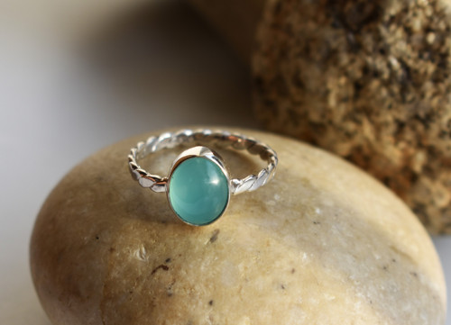 Prstýnek s aqua chalcedonem — foto 1