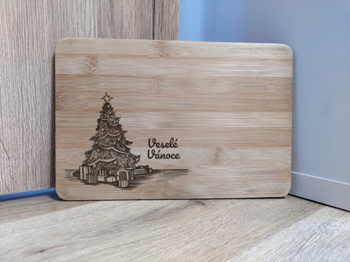 Bambusové prkénko Veselé Vánoce