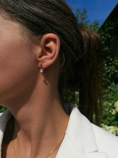 Náušnice s herkimer diamanty