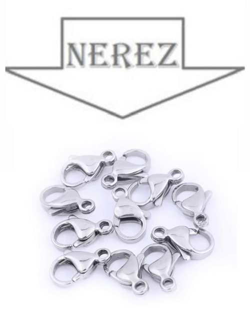 3ks Nerez karabinky 9mm platina
