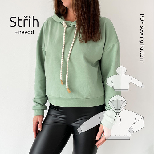 Střih Dámská mikina Oversized Crop vel.40-46