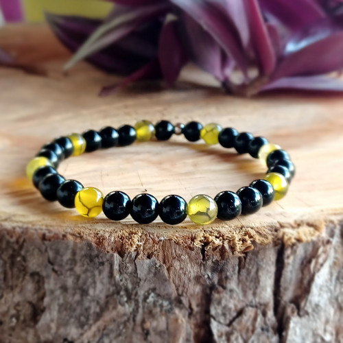 Náramek onyx_achát