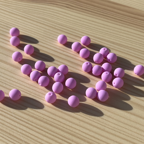 Korálky UV; 6 mm - pastelově šeříkové