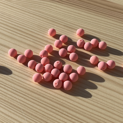 Korálky UV; 6 mm - pastelově červené