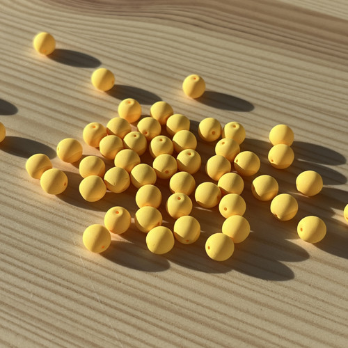 Korálky UV; 6 mm - pastelově žluté