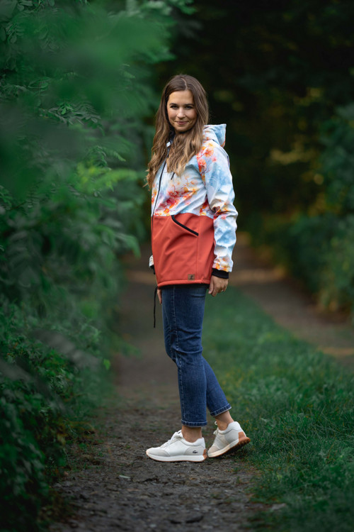 Softshellová bunda Lili kombi květinový sen + tera