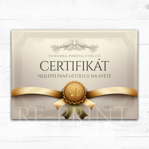 Certifikát nejlepší paní učitelce ( PDF VERZE )