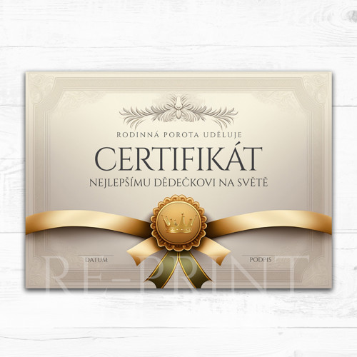 Certifikát nejlepšímu dědečkovi ( PDF VERZE )