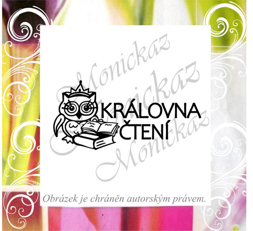 Královna čtení sova s korunou 621. Razítko.