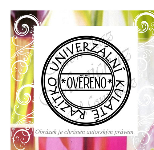 Univerzální razítko, ověřeno 637. Razítko.