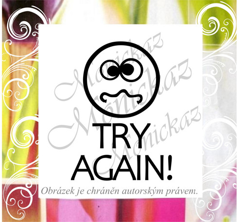 Razítko Try again AJ 643. Razítko.