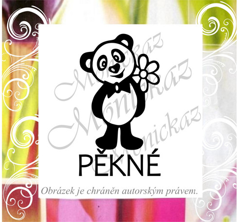 Pěkné panda květina 710. Razítko.