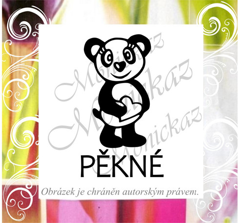 Pěkné panda srdce 711. Razítko.