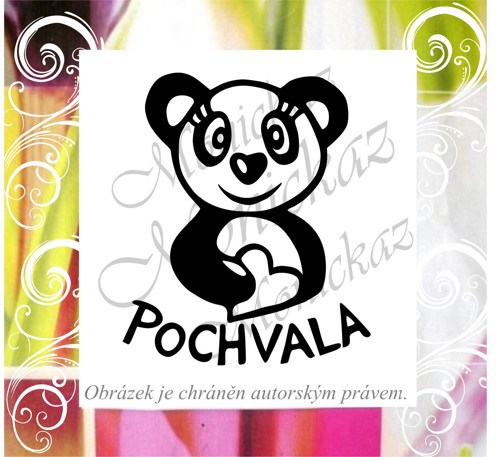 Pochvala panda srdce 712. Razítko.