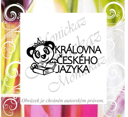 Královna českého jazyka panda 730. Razítko.