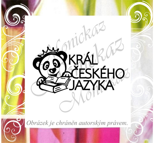 Král českého jazyka panda 731. Razítko.