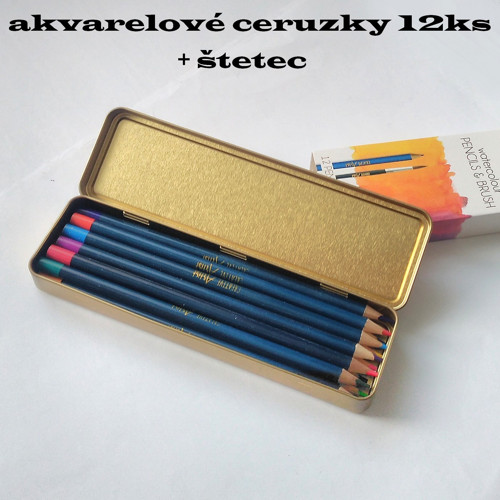 Akvarelové tužky+štětec - sada
