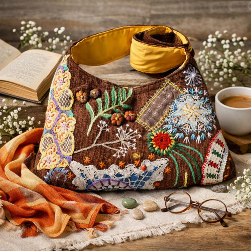 Vyšívaná boho kabelka
