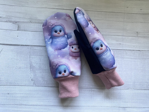 Softshellové rukavice s fleecem Tučňáčci